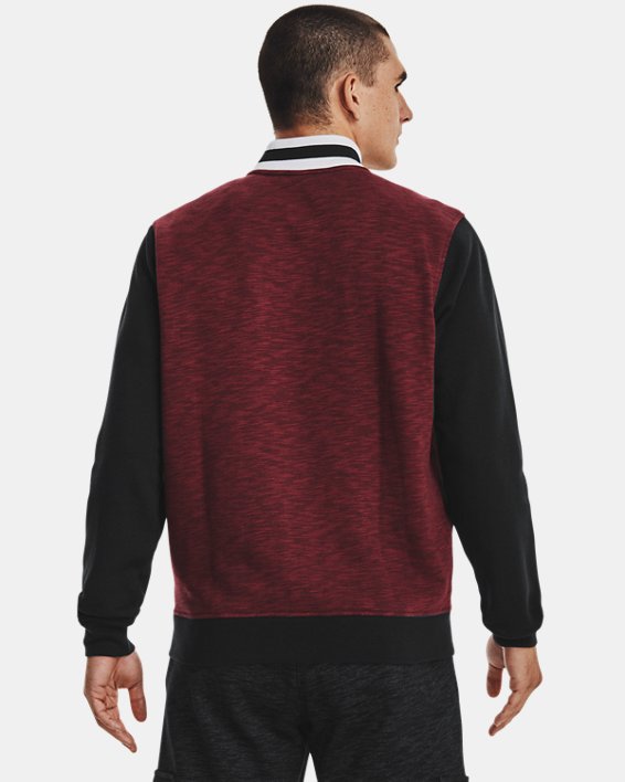 Men's UA Essential Fleece Heritage Full-Zip, Red, pdpMainDesktop image number 1